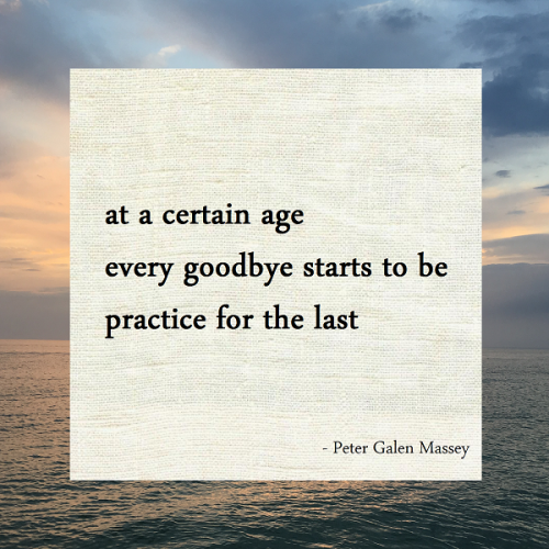 haiku poem 5-7-5: at a certain age every goodbye starts to be practice for the last