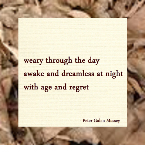 Haiku Peter Galen Massey Weary Through The Day