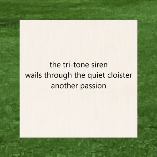 haiku poem about italy 5-7-5: the tri-tone siren wails through the quiet cloister another passion. by Peter Galen Massey